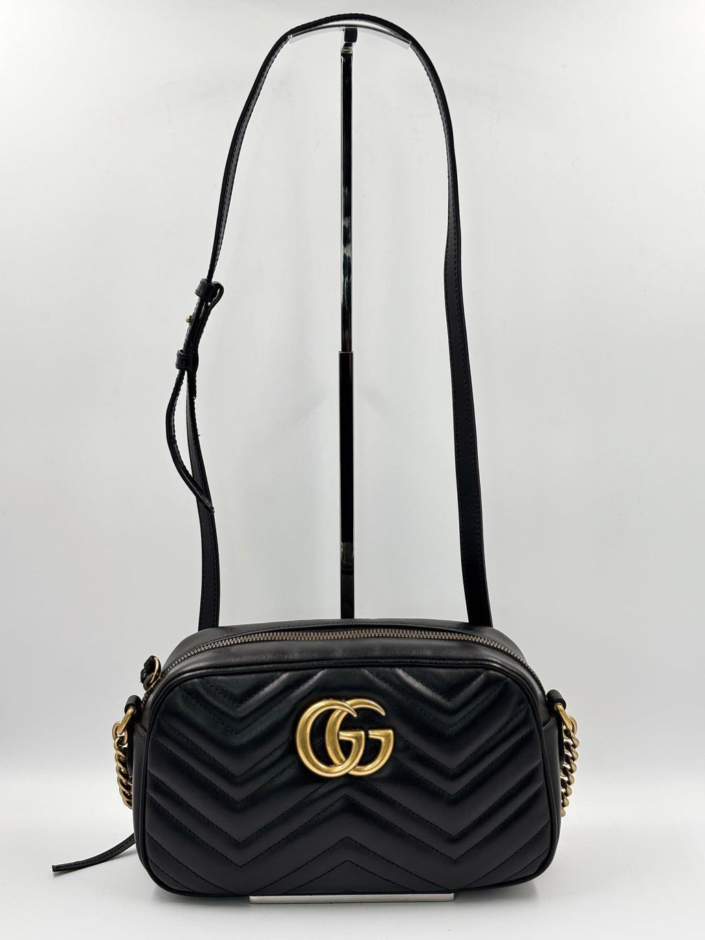 Gucci Black Quilted Leather  Marmont Small Camera Bag