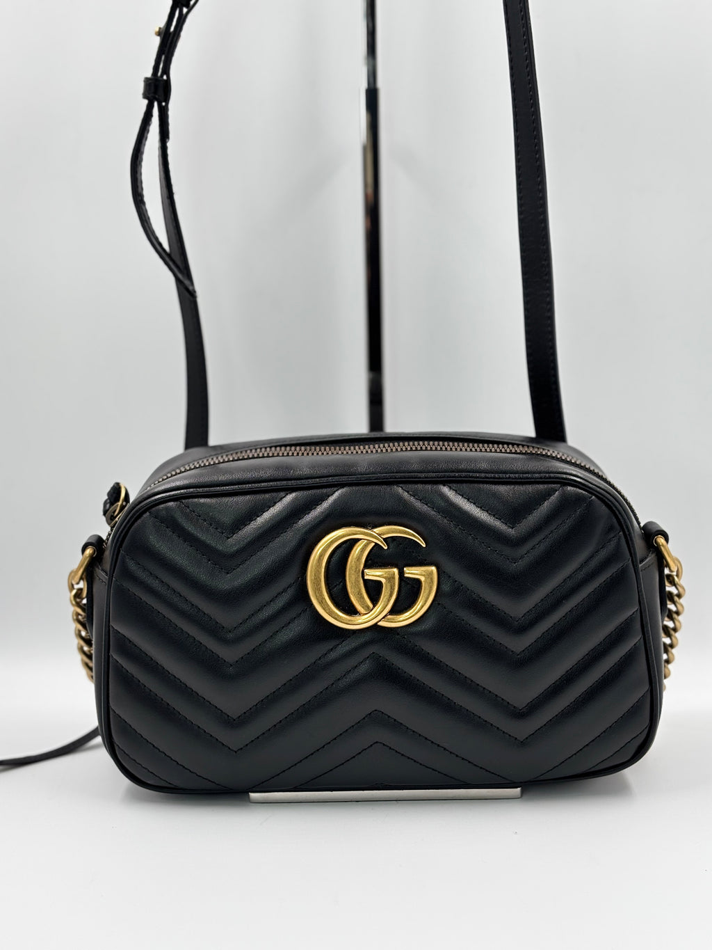 Gucci Black Quilted Leather  Marmont Small Camera Bag