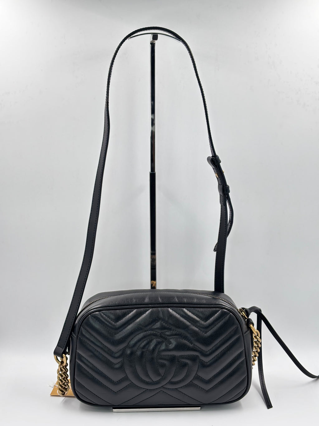 Gucci Black Quilted Leather  Marmont Small Camera Bag