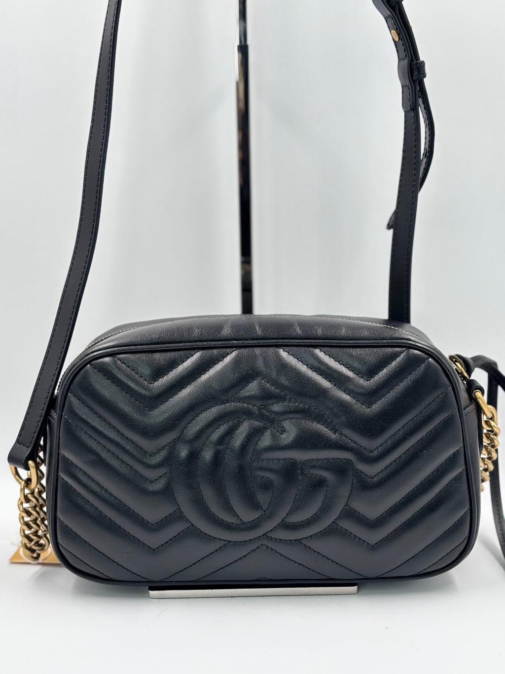 Gucci Black Quilted Leather  Marmont Small Camera Bag