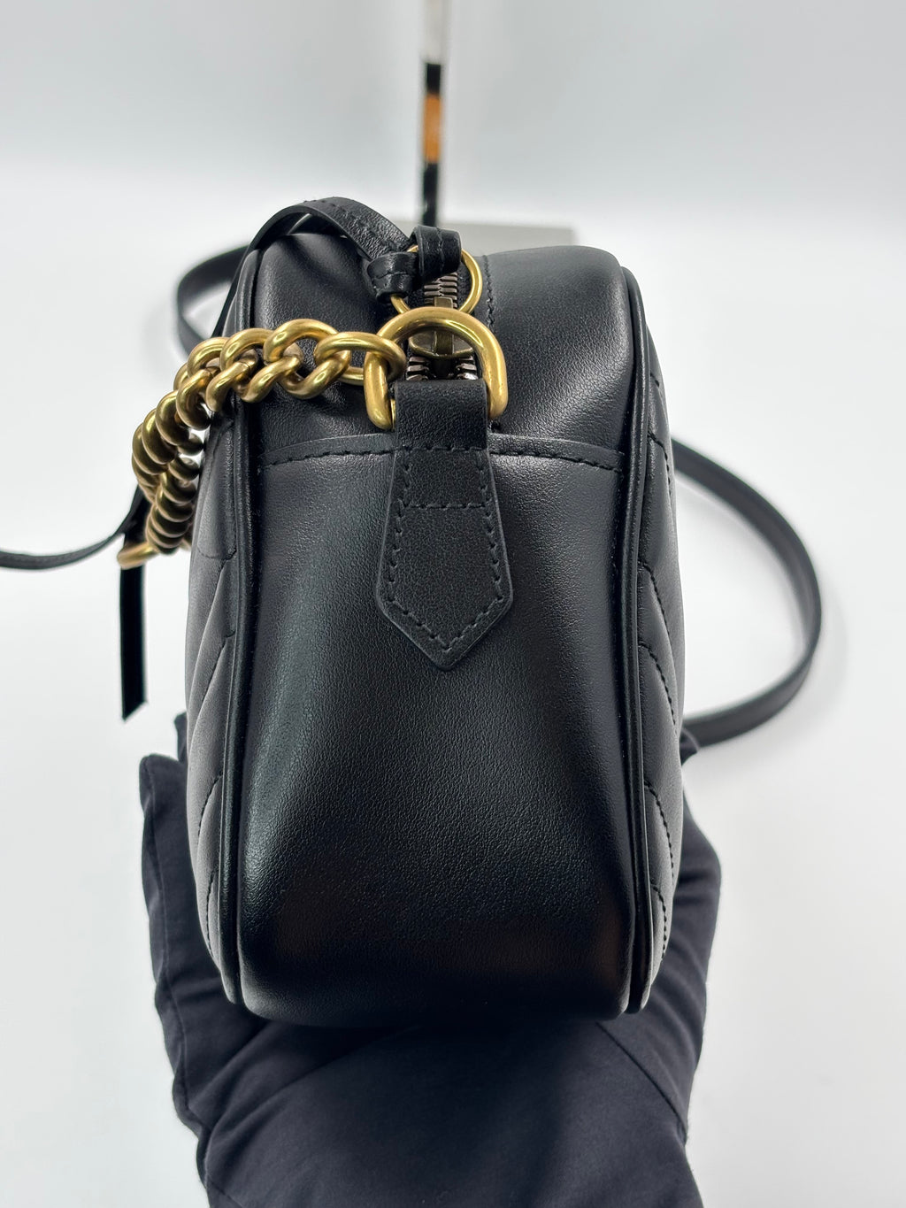 Gucci Black Quilted Leather  Marmont Small Camera Bag