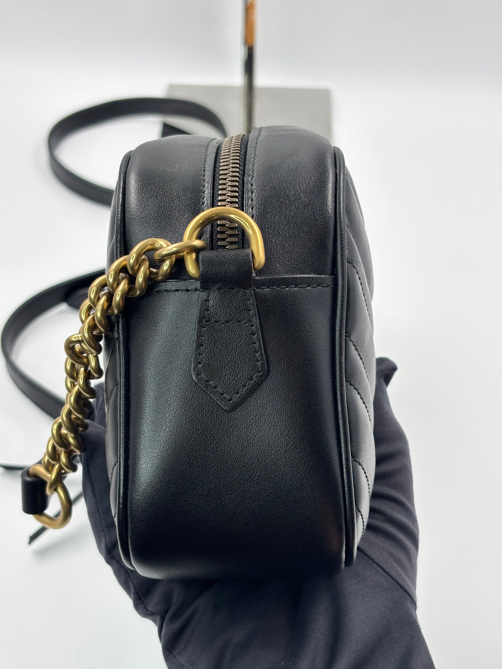 Gucci Black Quilted Leather  Marmont Small Camera Bag