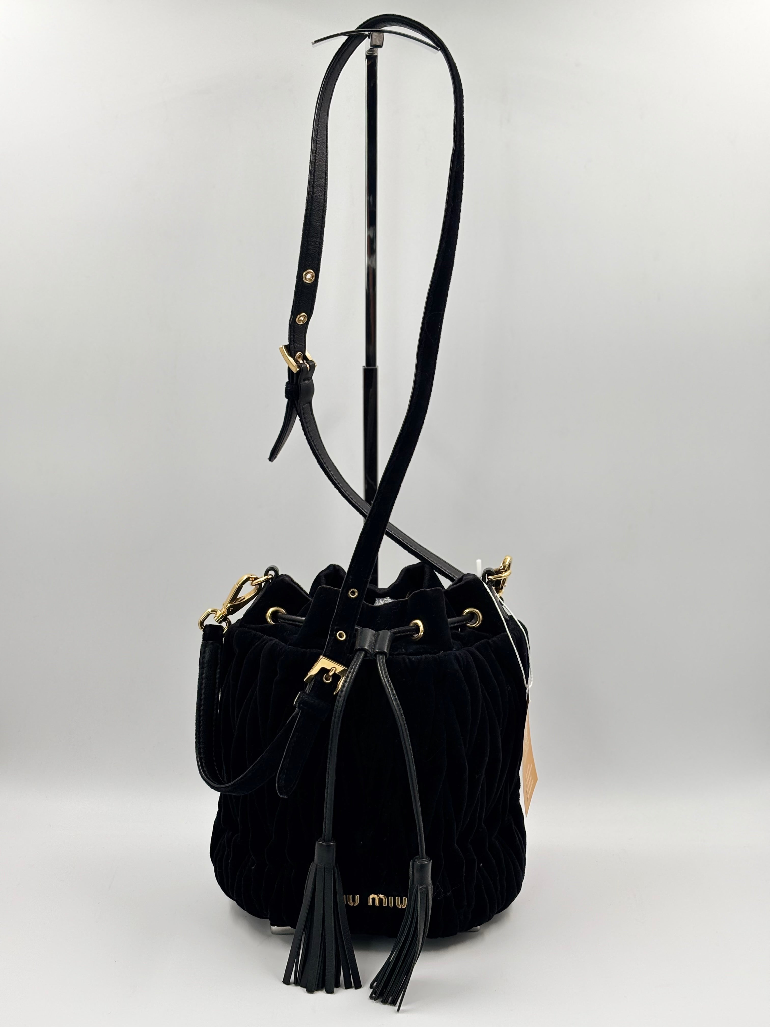 Miu miu Velvet Matelasse  Bucket Bag