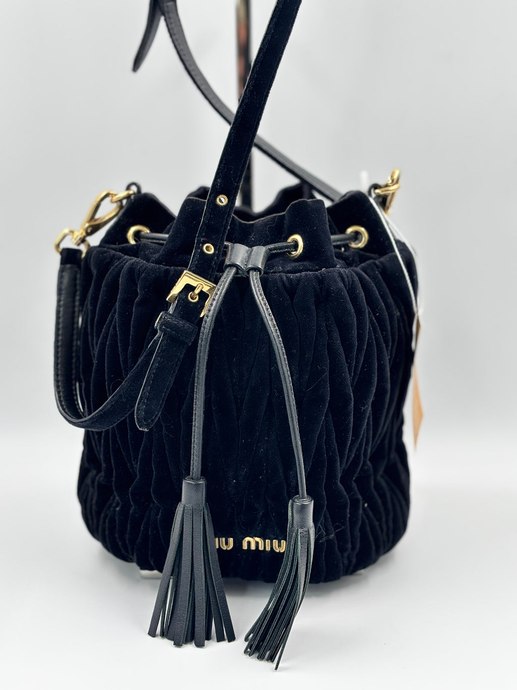 Miu miu Velvet Matelasse  Bucket Bag
