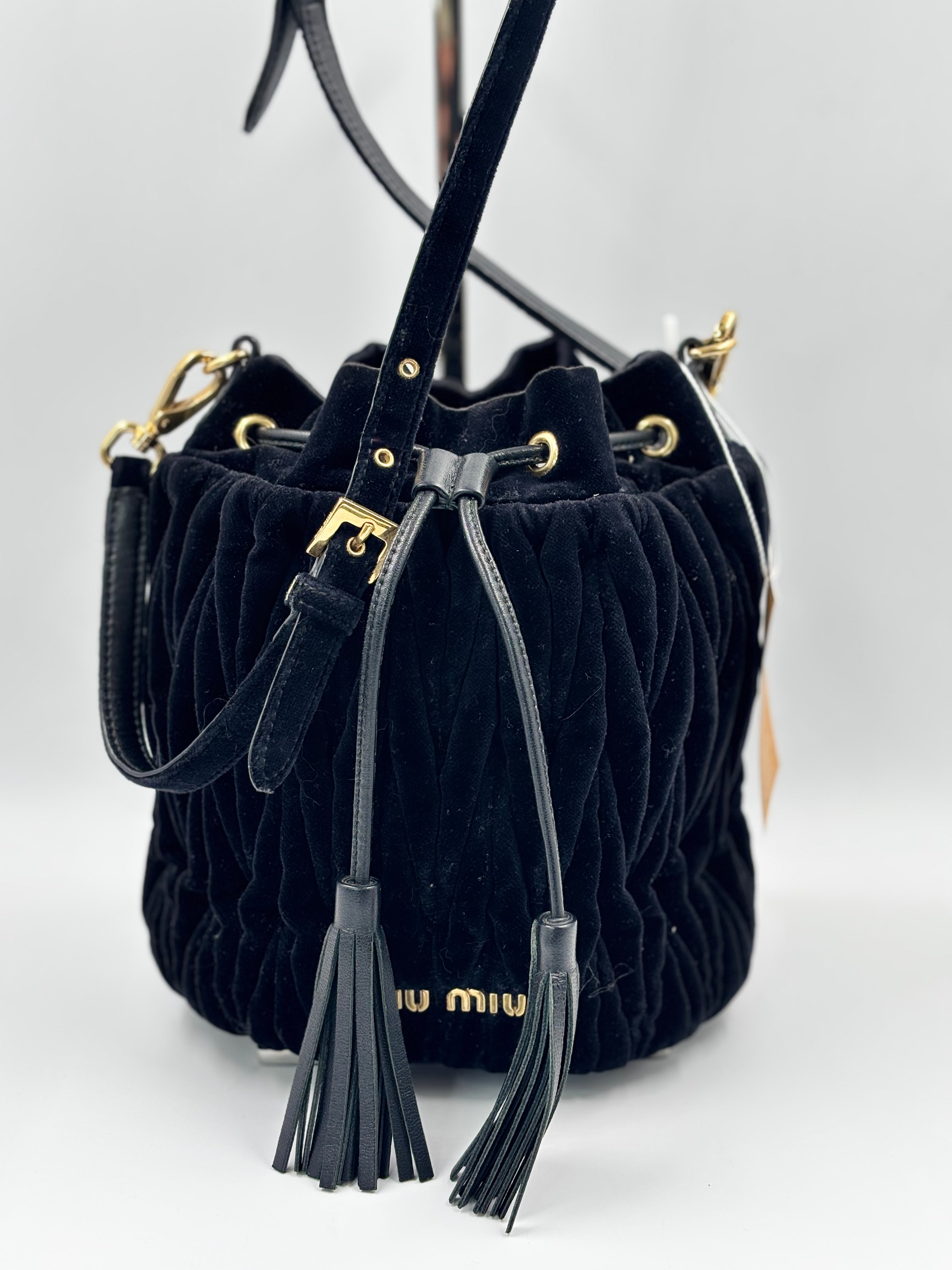 Miu miu Velvet Matelasse  Bucket Bag