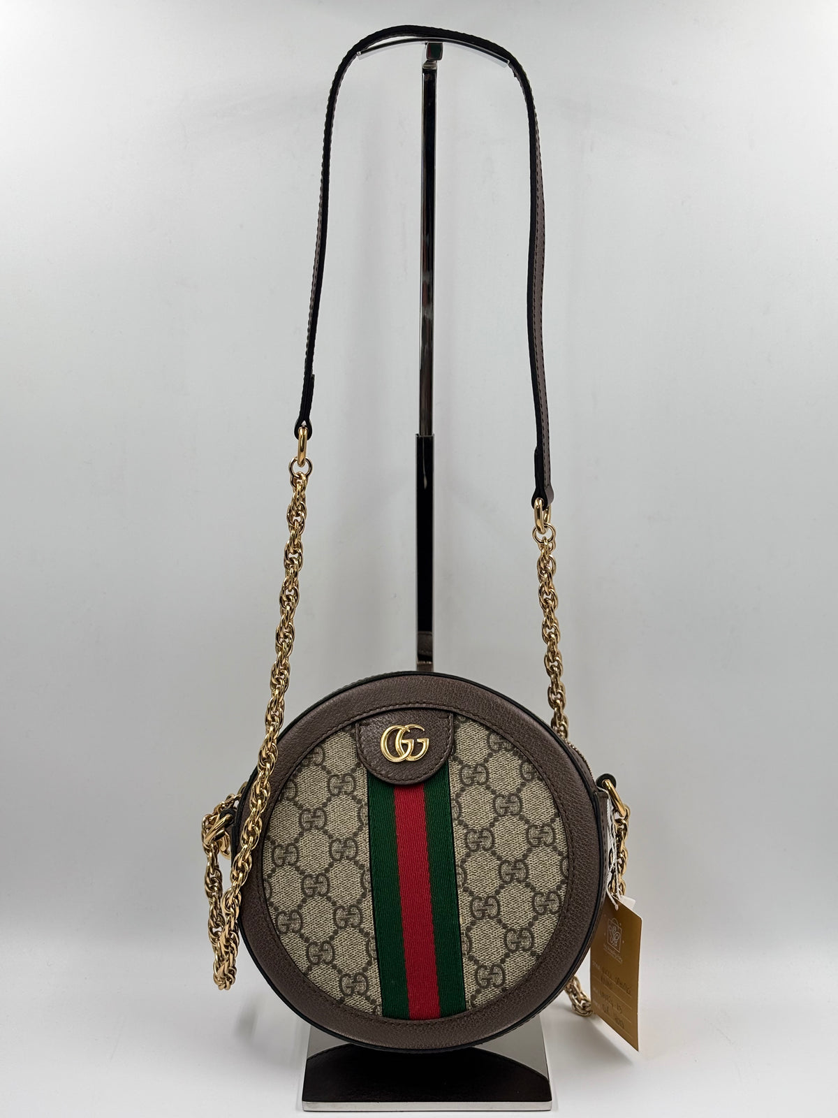 Gucci Supreme Mini Ophidia Round Shoulder Bag