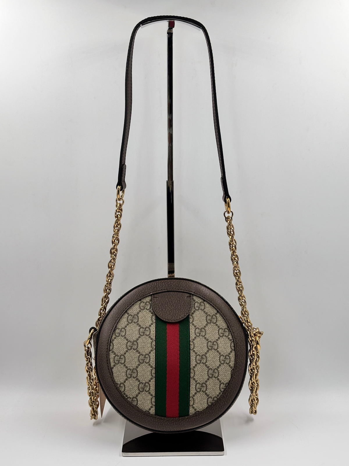 Gucci Supreme Mini Ophidia Round Shoulder Bag