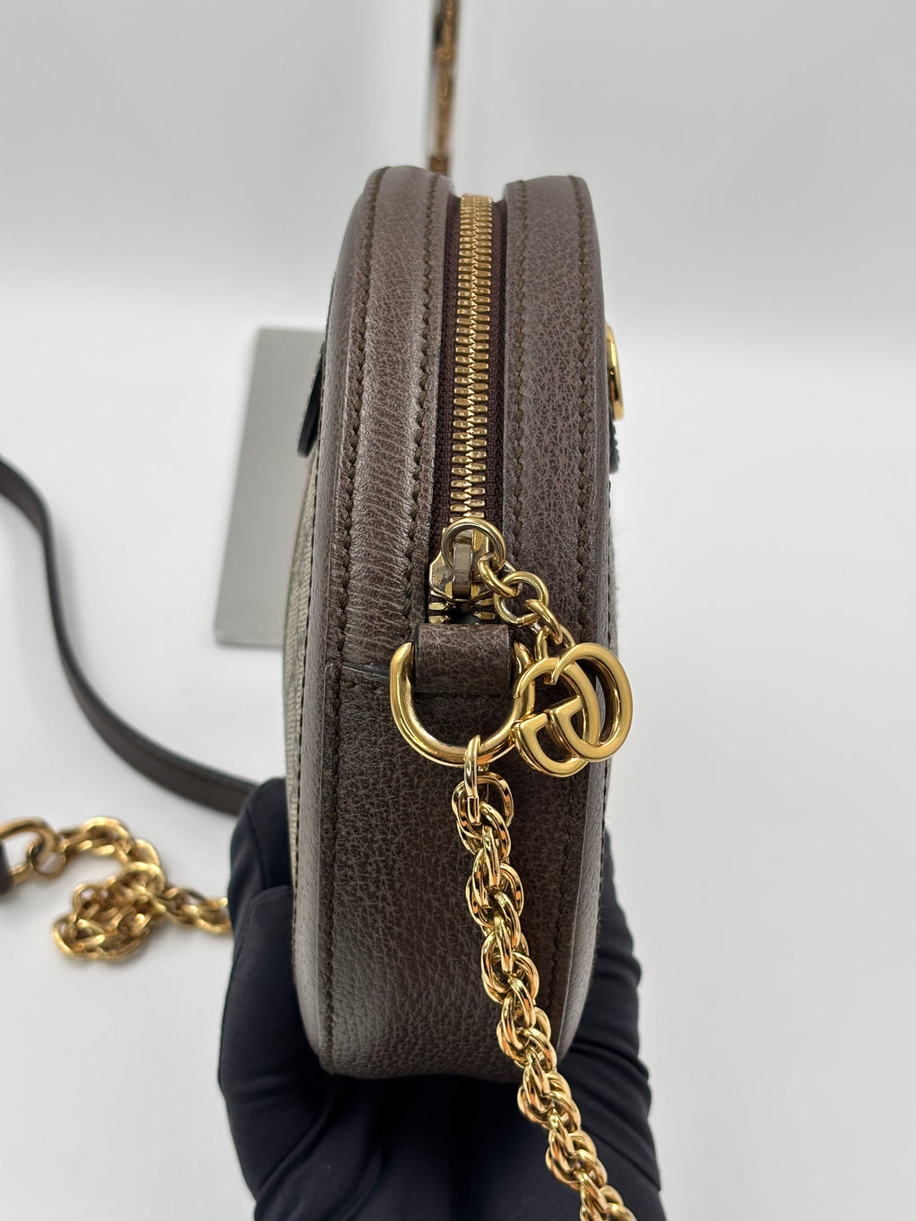Gucci Supreme Mini Ophidia Round Shoulder Bag