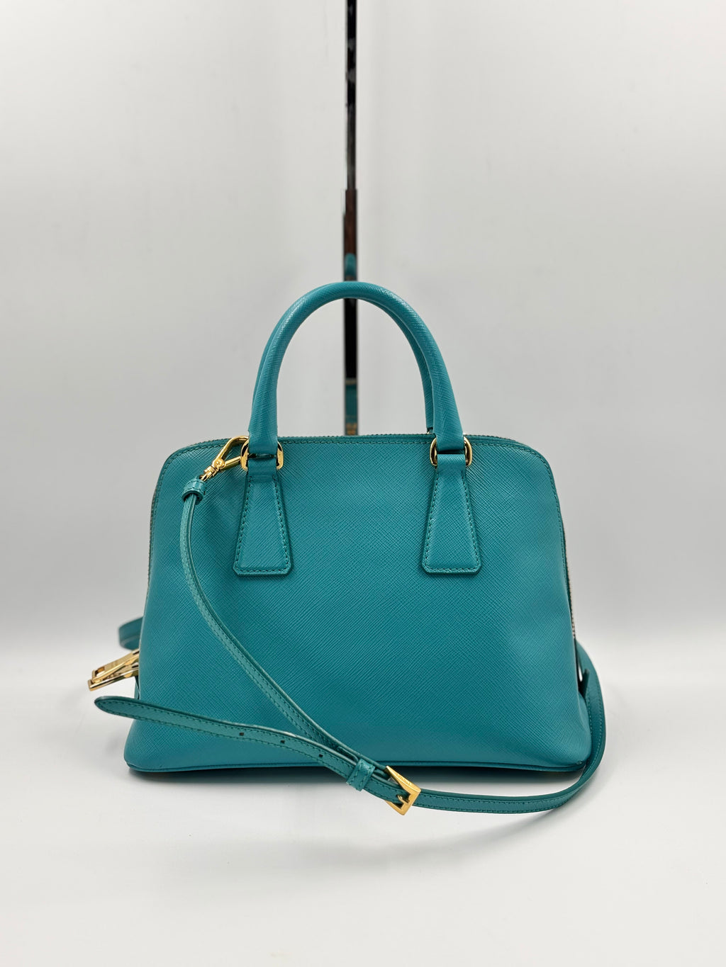 Prada Turquoise Saffiano Lux Leather Small