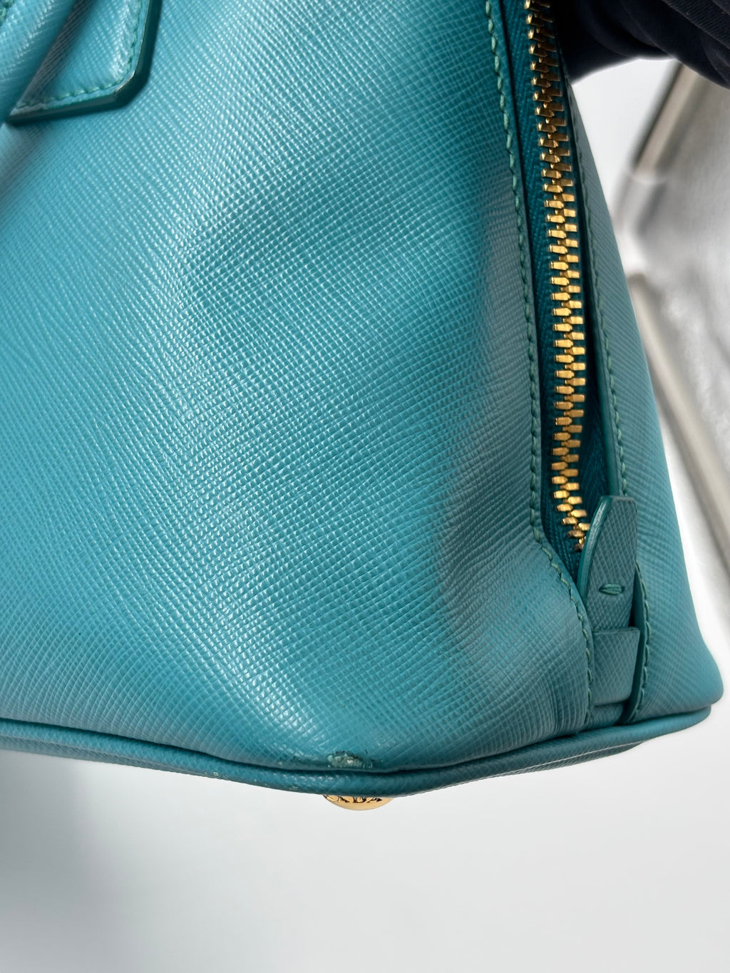 Prada Turquoise Saffiano Lux Leather Small