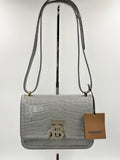 Burberry Small TB Monogram Croc Embossed Leather Crossbody