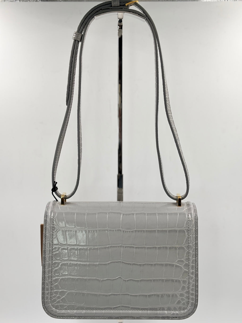 Burberry Small TB Monogram Croc Embossed Leather Crossbody