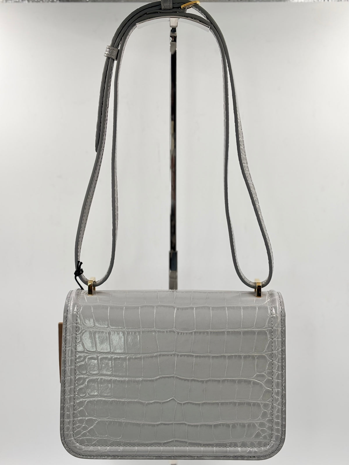 Burberry Small TB Monogram Croc Embossed Leather Crossbody