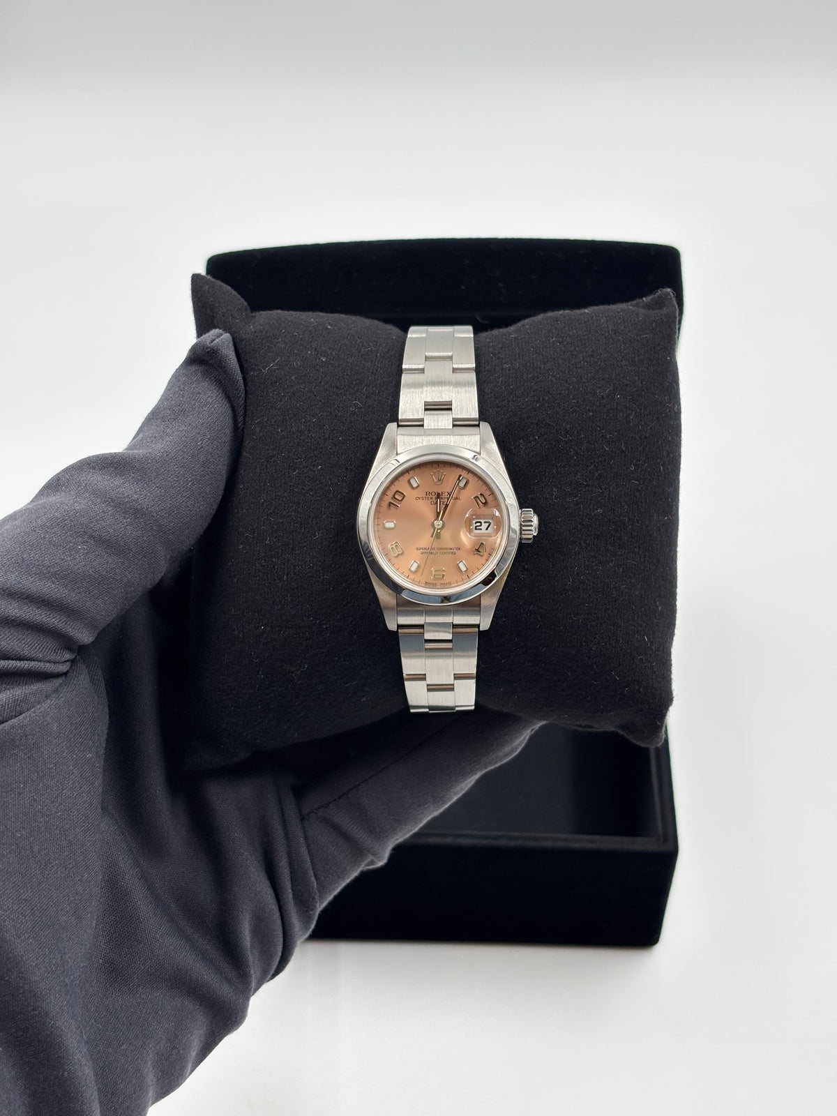 Rolex Oyster Perpetual Date Stainless Steel Salmon pink dial