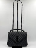 Yves Saint Laurent Black Quilted Leather College Bag