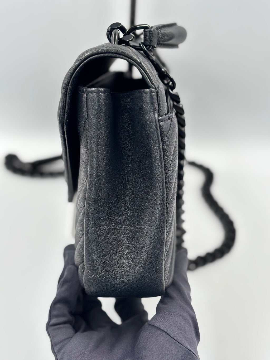 Yves Saint Laurent Black Quilted Leather College Bag