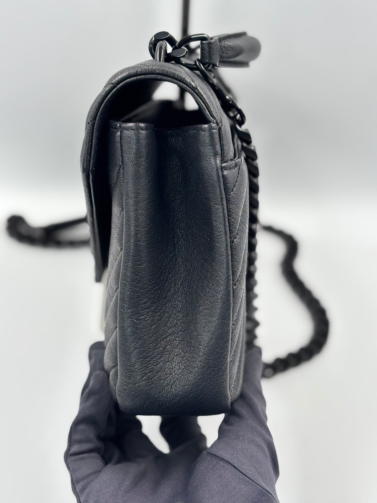 Yves Saint Laurent Black Quilted Leather College Bag