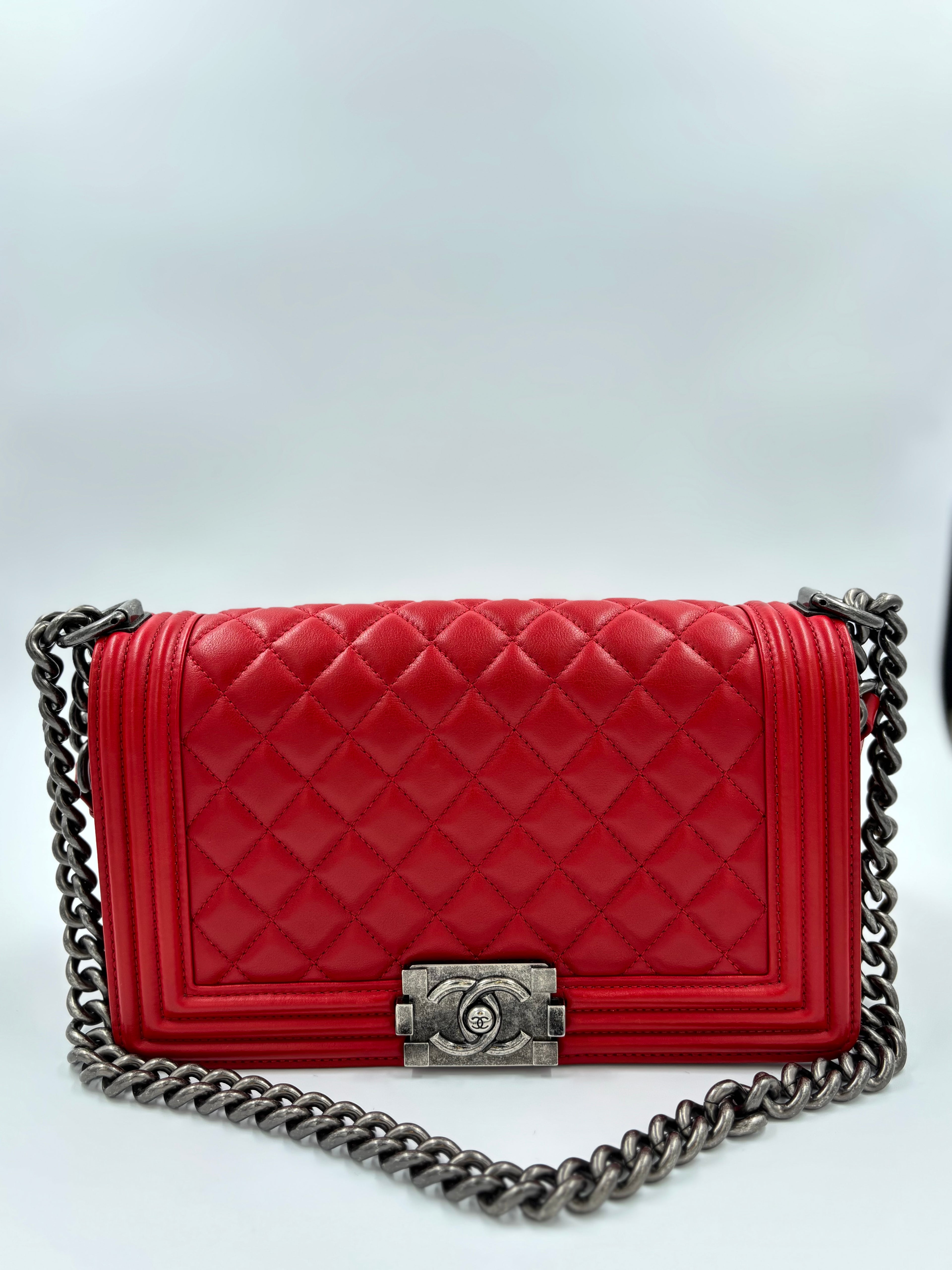Le Boy Red Old Meduim Lambskin Leather