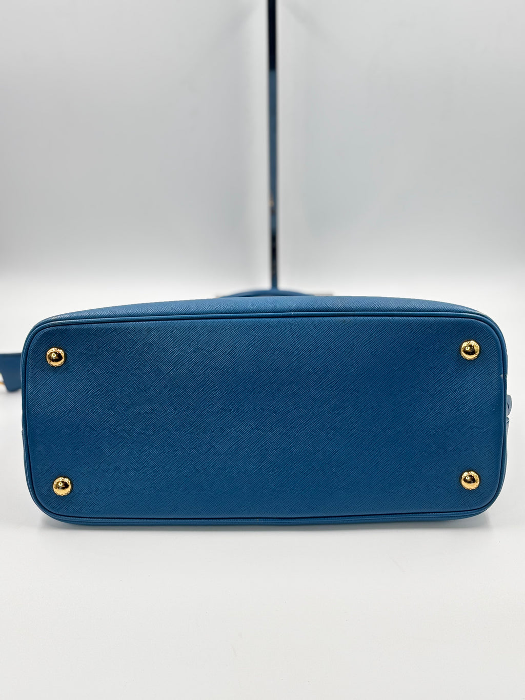 Prada Blue Saffiano Lux Leather Promenade Bag