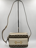 Gucci Beige/White GG Coated Canvas Horsebit 1955 Small Shoulder Bag