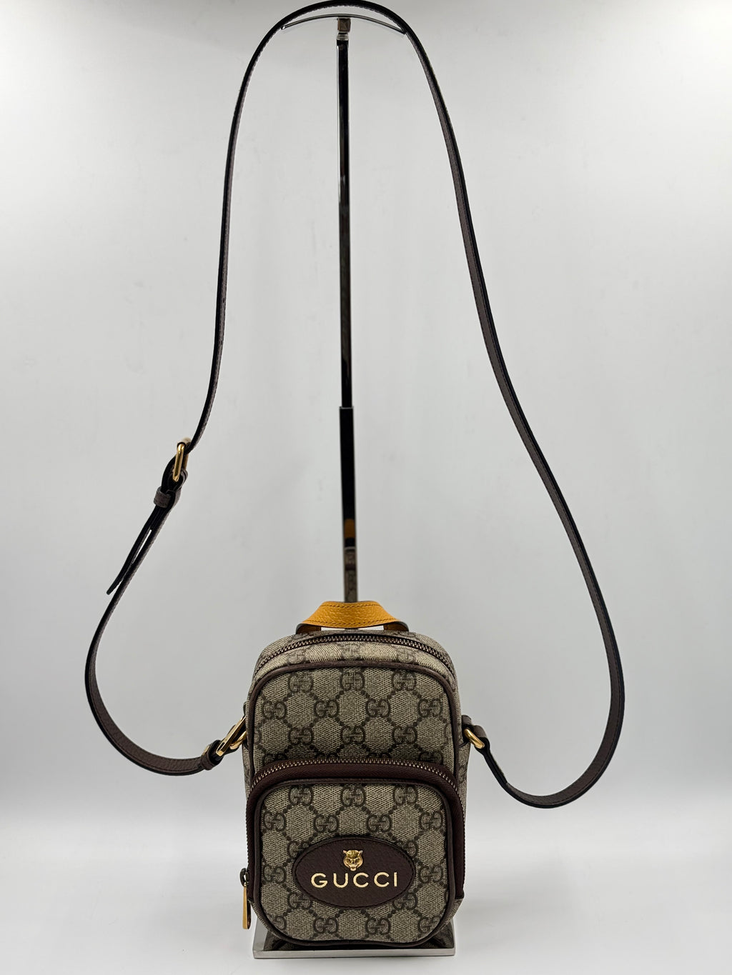 Gucci Beige/Ebony GG Supreme Canvas Neo VIntage Mini Crossbody Bag