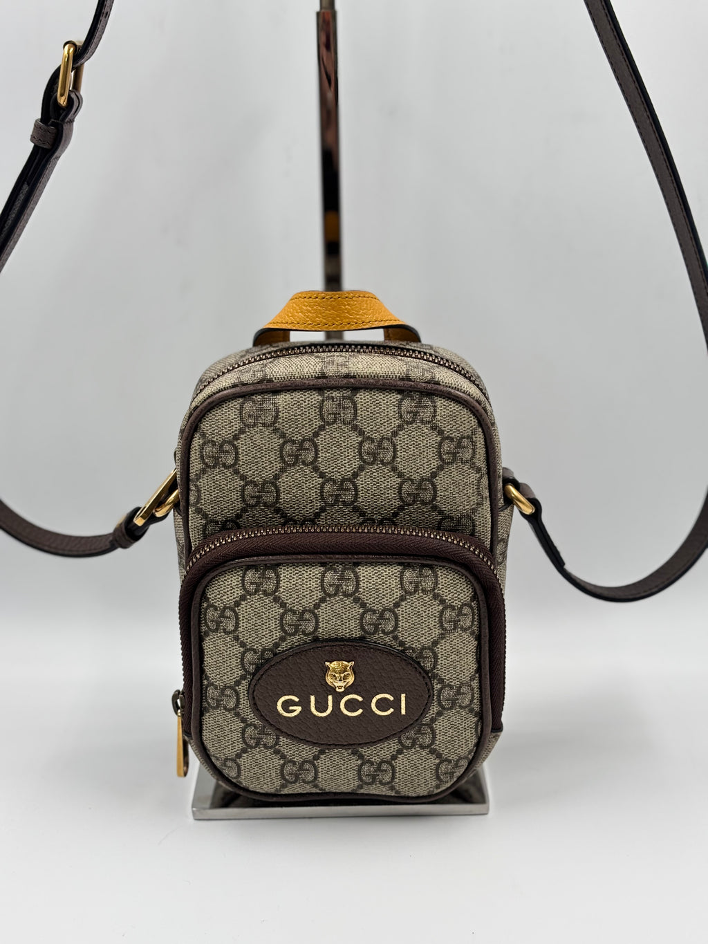 Gucci Beige/Ebony GG Supreme Canvas Neo VIntage Mini Crossbody Bag