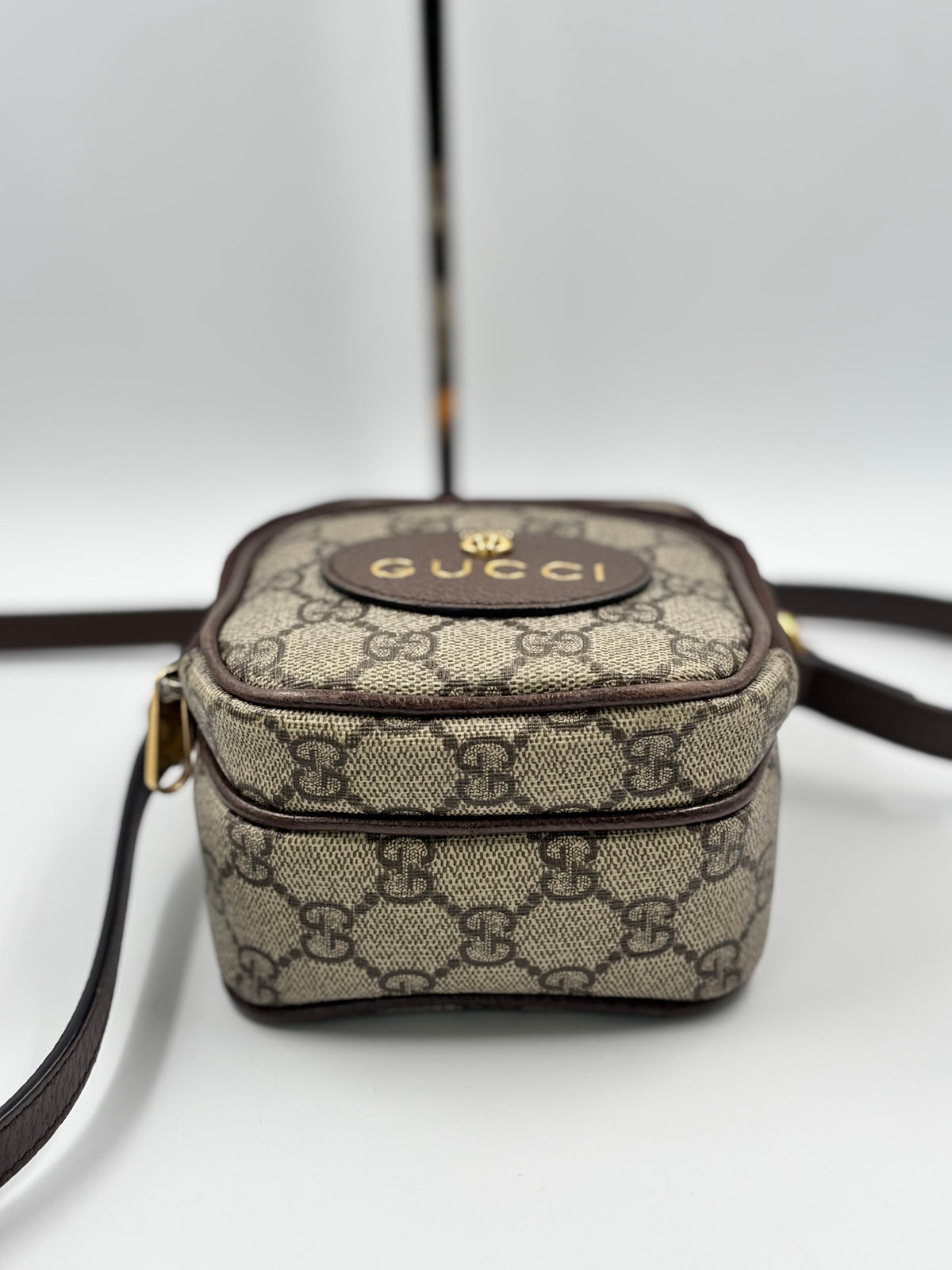 Gucci Beige/Ebony GG Supreme Canvas Neo VIntage Mini Crossbody Bag