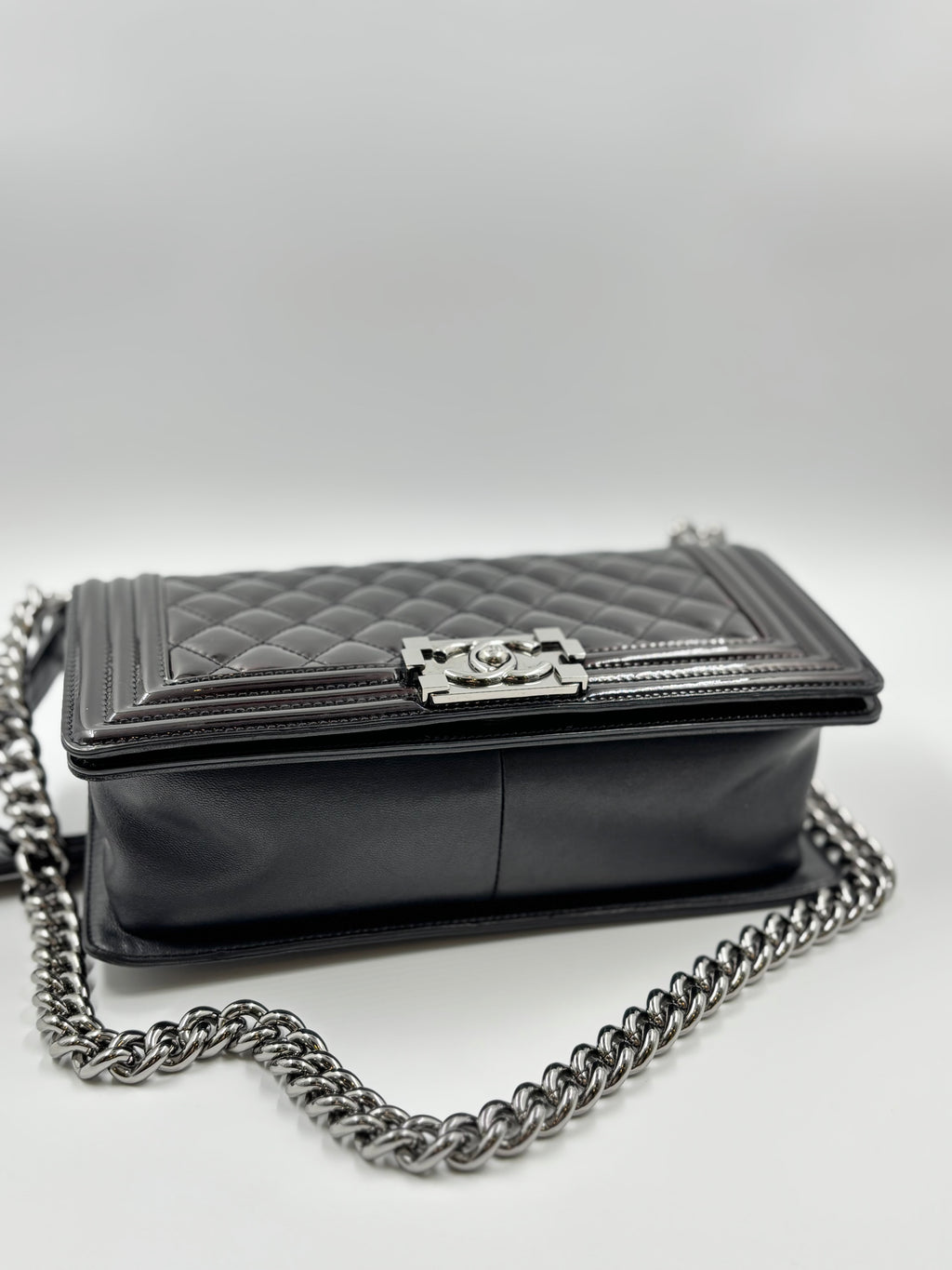 Chanel Le Boy Brown Patent/Lambskin