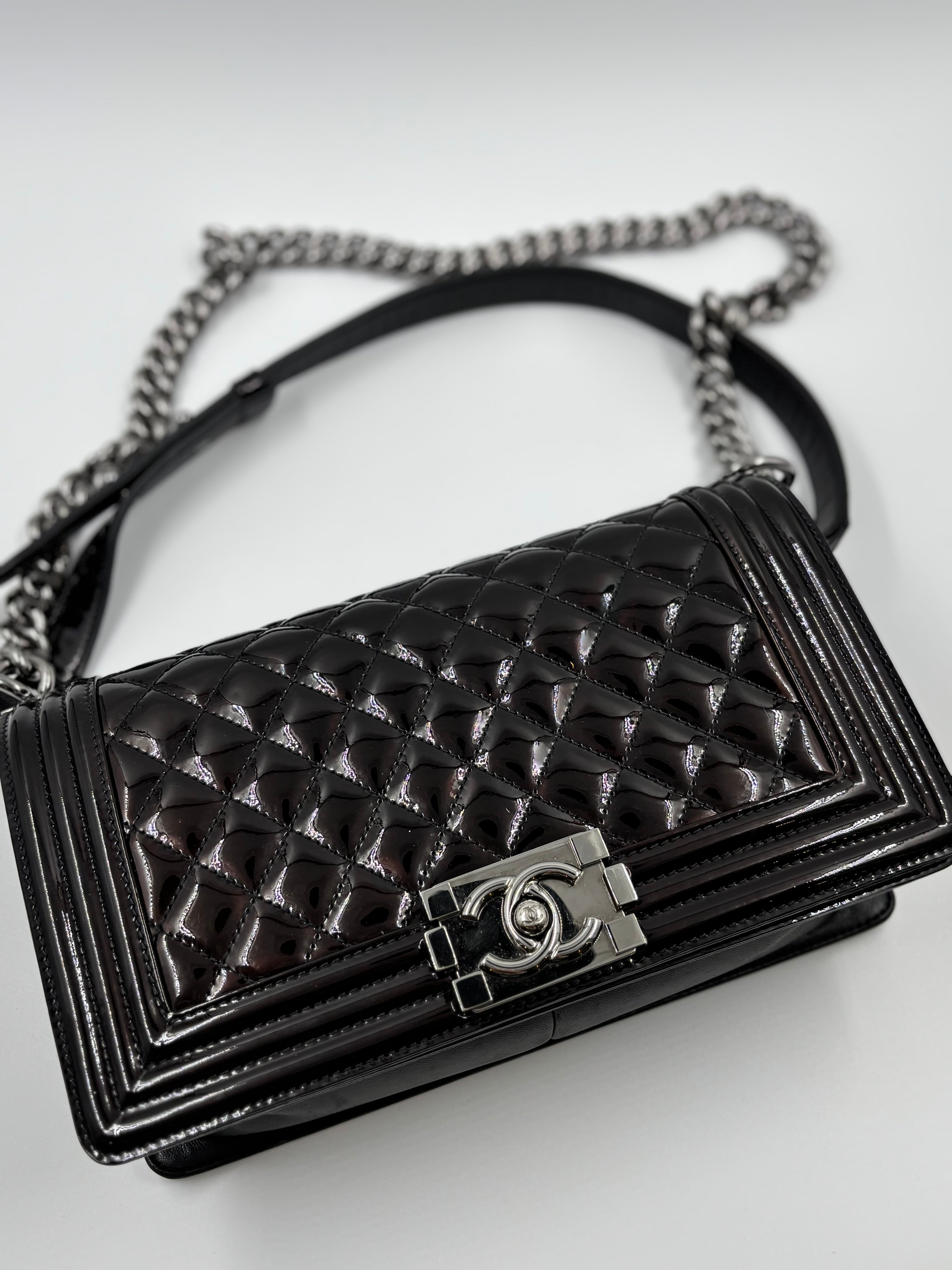 Le Boy Brown Patent/Lambskin