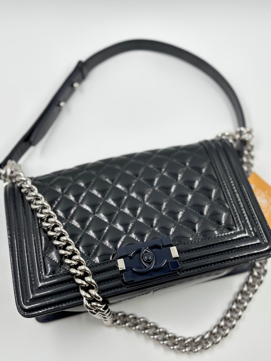 Chanel Le Boy Blue Patent Old Meduim