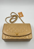 Chanel Beige Quilted Lambskin Medium Diana Flap Bag