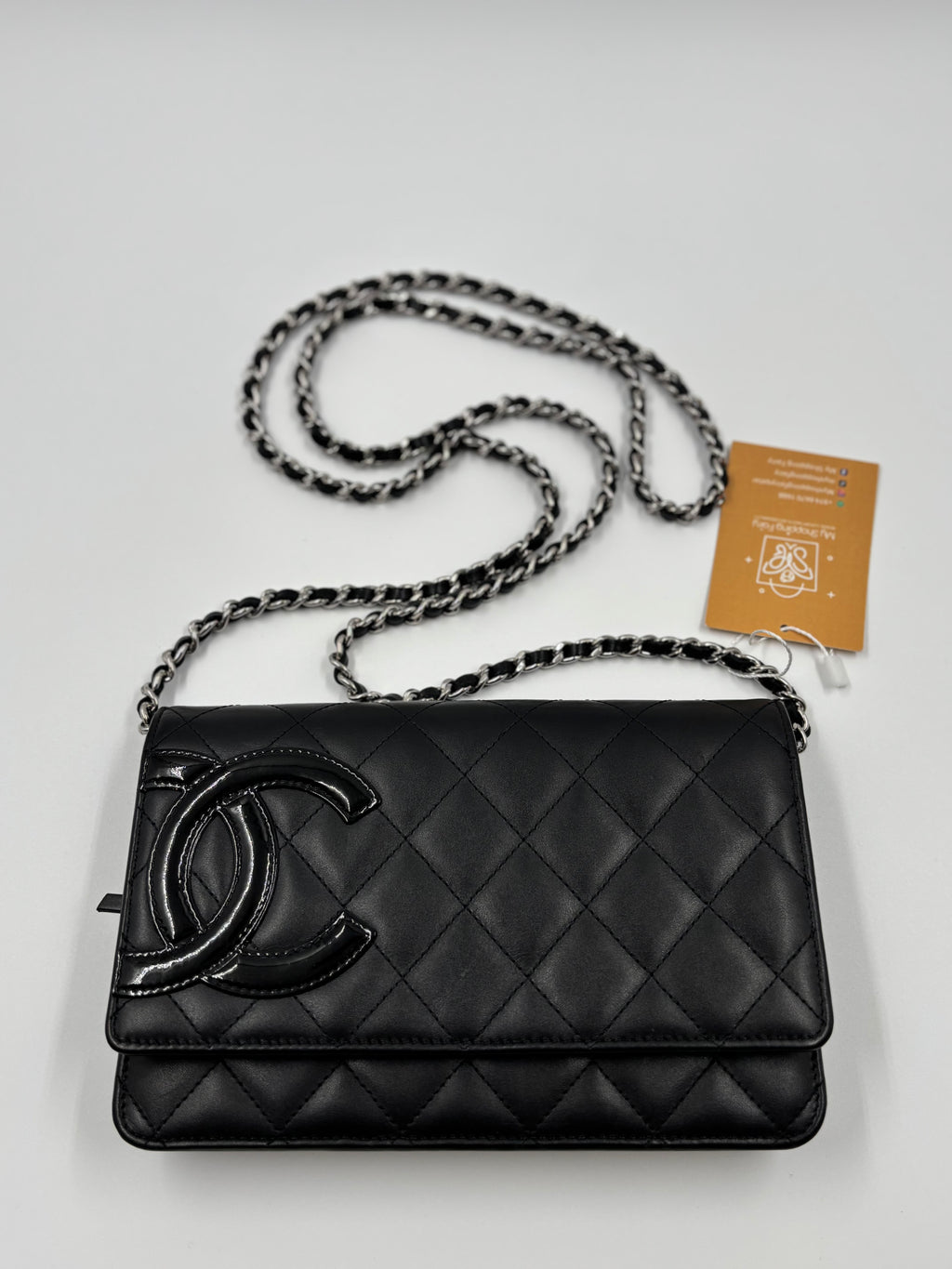 Chanel Black Quilted Leather Cambon Line WOC Clutch Bag