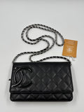 Chanel Black Quilted Leather Cambon Line WOC Clutch Bag