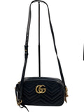 Gucci Black Quilted Leather Marmont Small Camera Bag