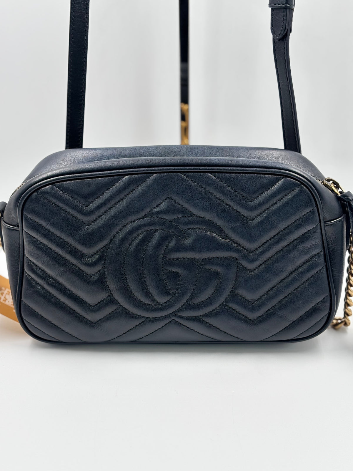 Gucci Black Quilted Leather Marmont Small Camera Bag