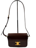 Celine Chestnut Smooth Leather Triomphe Medium Shoulder Bag
