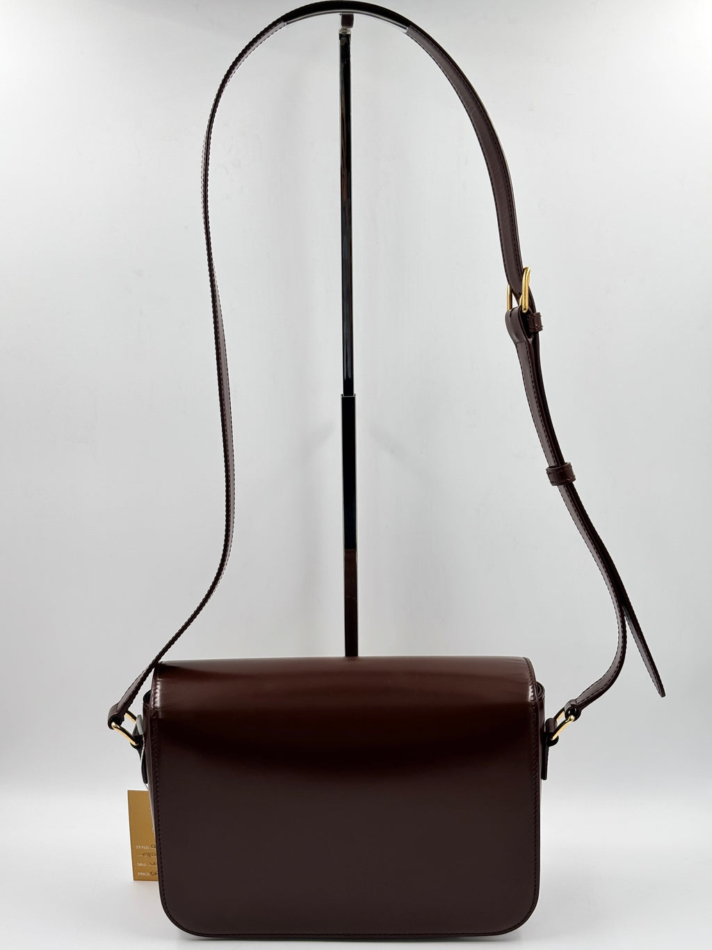 Celine Chestnut Smooth Leather Triomphe Medium Shoulder Bag