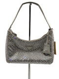 PRADA White Satin Crystal Re Edition 2000 Mini Bag