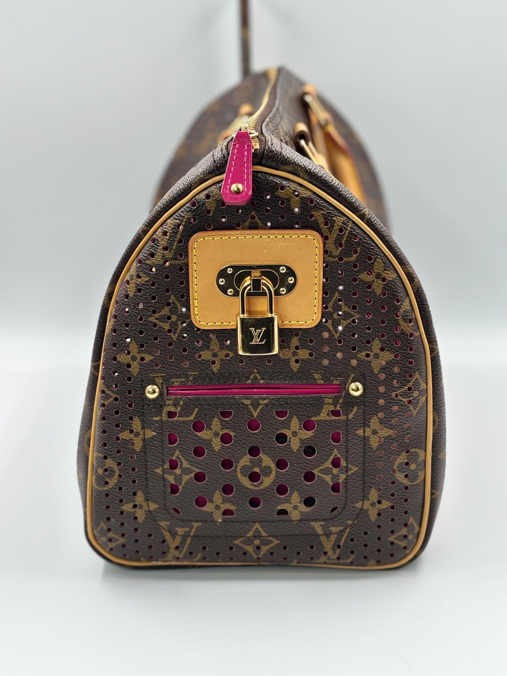 LV Limited Edition Fuchsia Monogram Perforated Speedy 30