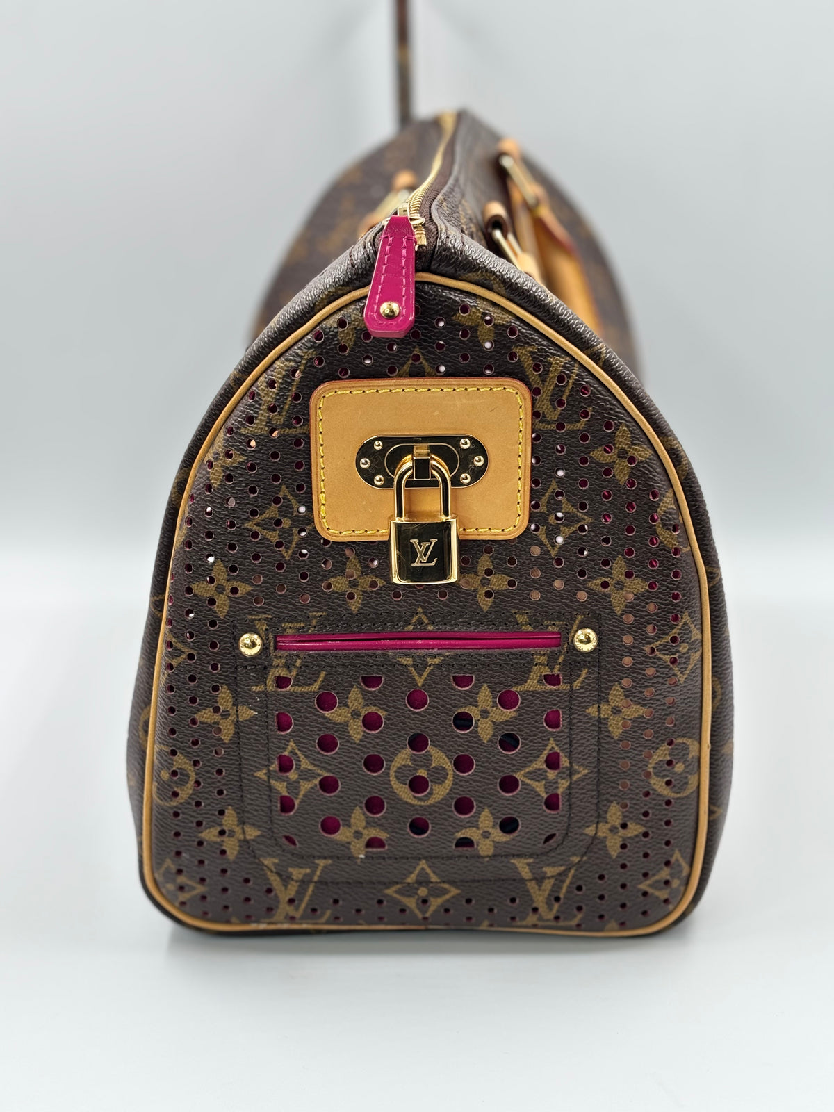LV Limited Edition Fuchsia Monogram Perforated Speedy 30