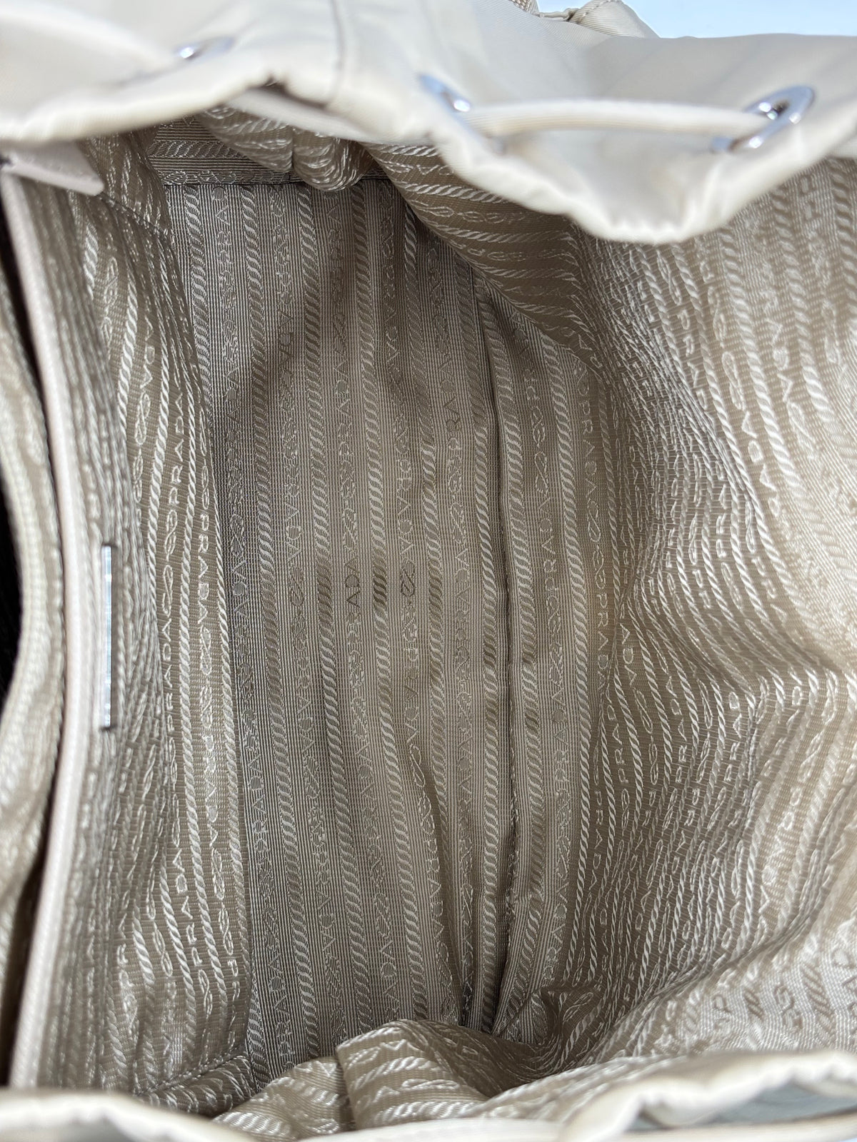 Prada Beige Re-Nylon Medium  Backpack