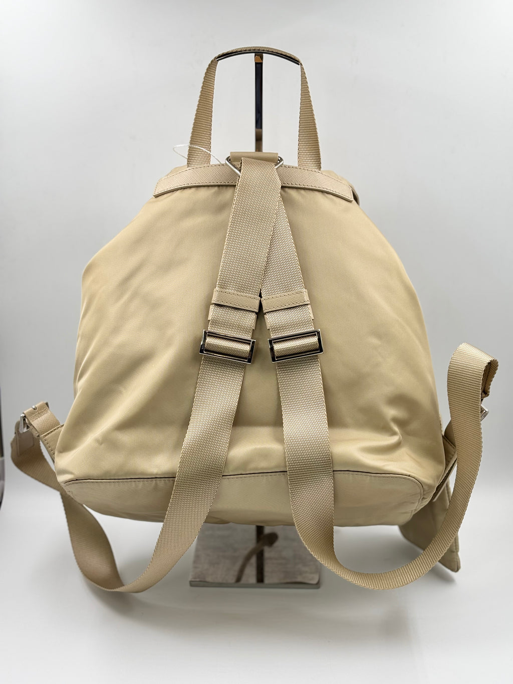Prada Beige Re-Nylon Medium  Backpack