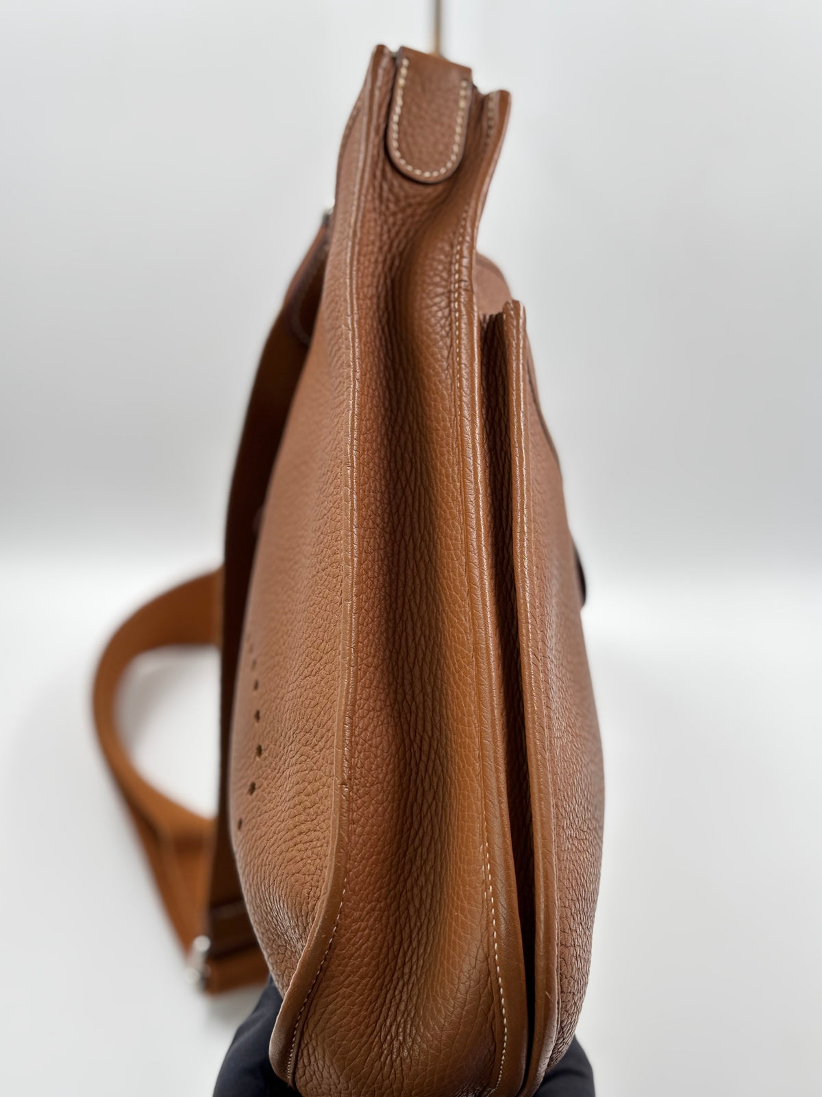 Hermes Gold Clemence Leather Evelyne PM III