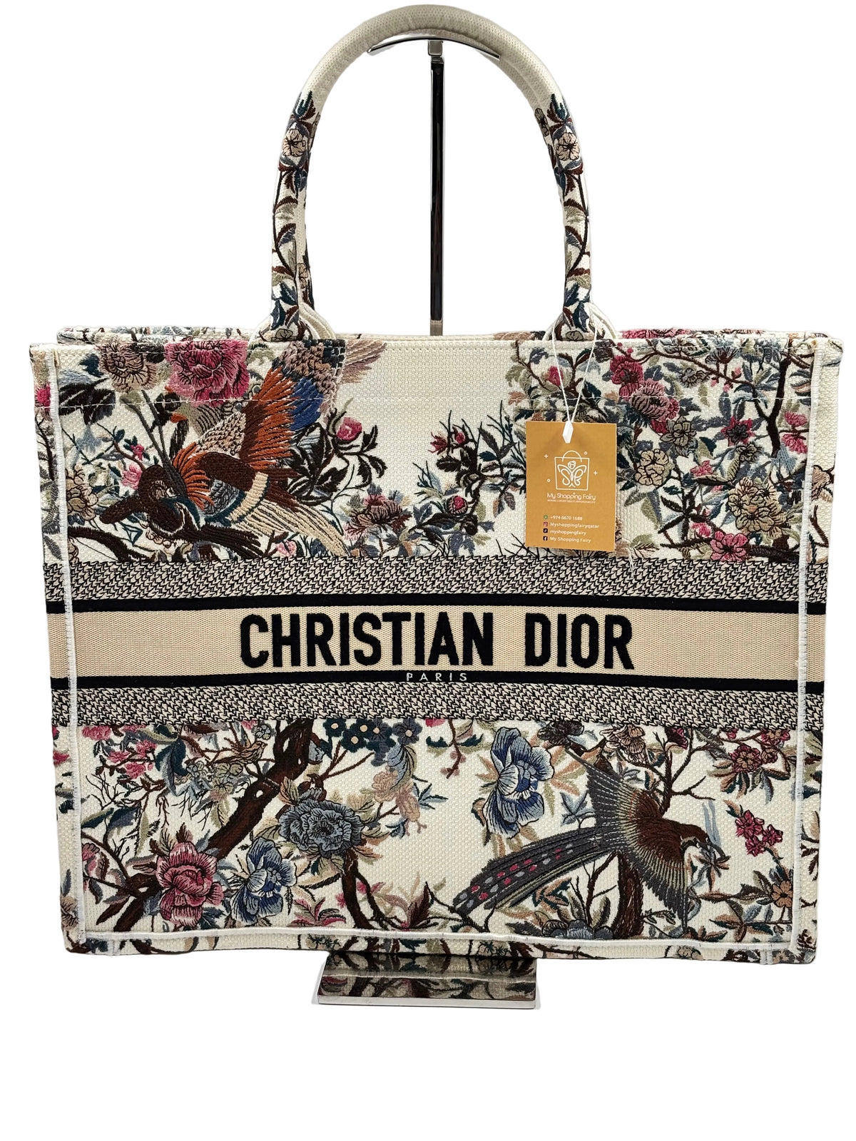 Christian Dior Canvas Embroidered Medium Hardin D'Hiver Book Tote