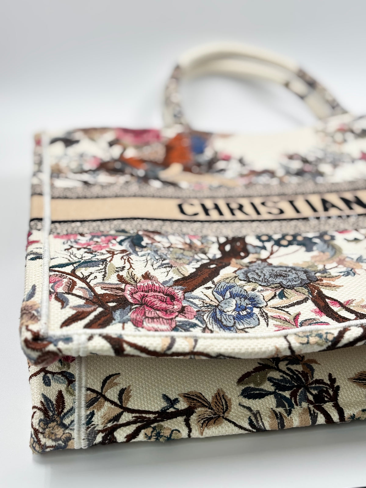 Christian Dior Canvas Embroidered Medium Hardin D'Hiver Book Tote