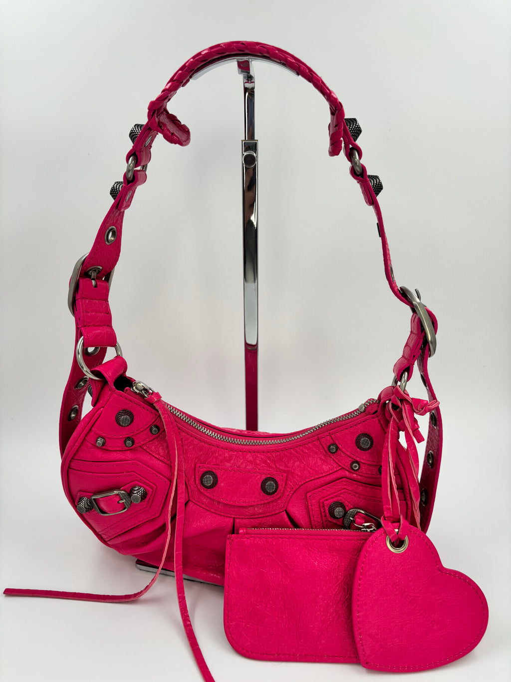 Balenciaga Pink Lambskin Leather Le Cagole XS Crossbody Bag