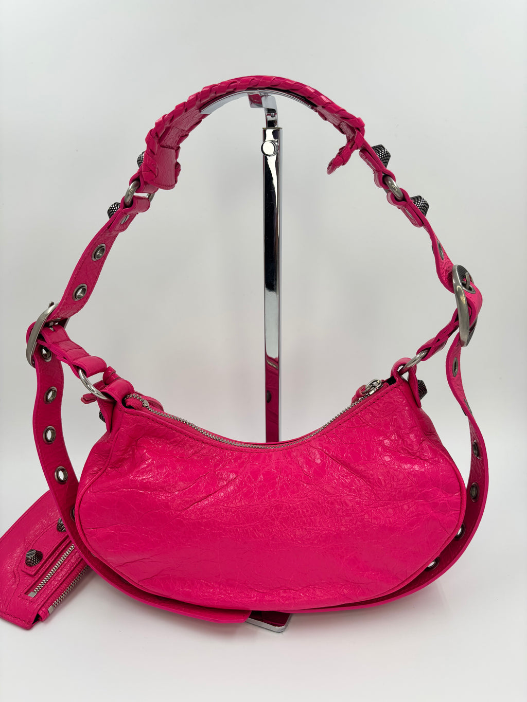 Balenciaga Pink Lambskin Leather Le Cagole XS Crossbody Bag