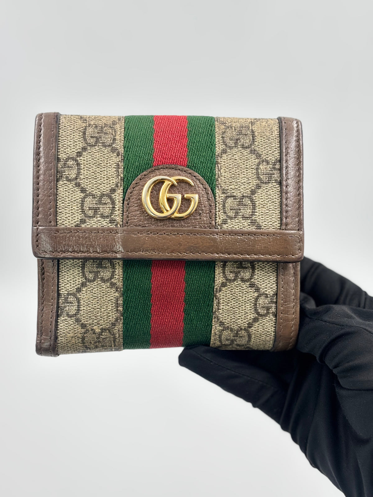 Gucci Ophidia GG Supreme French Flap Wallet