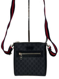Gucci Black GG Supreme Coated Canvas Flat Messenger Bag