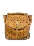 MCM Cognac Visetos Coated Canvas & Leather Medium Bradenburg Drawsting Backpack